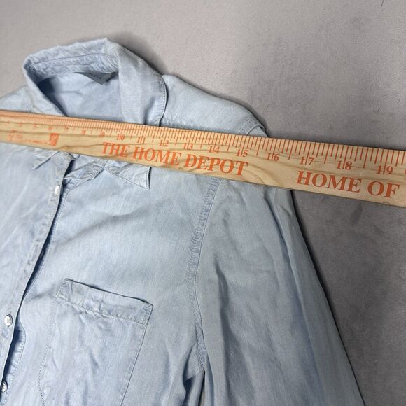 Athleta Dress Womens XXS Blue Drawstring Chambray Shirt Tunic Collared Boho‎ - Picture 3 of 12